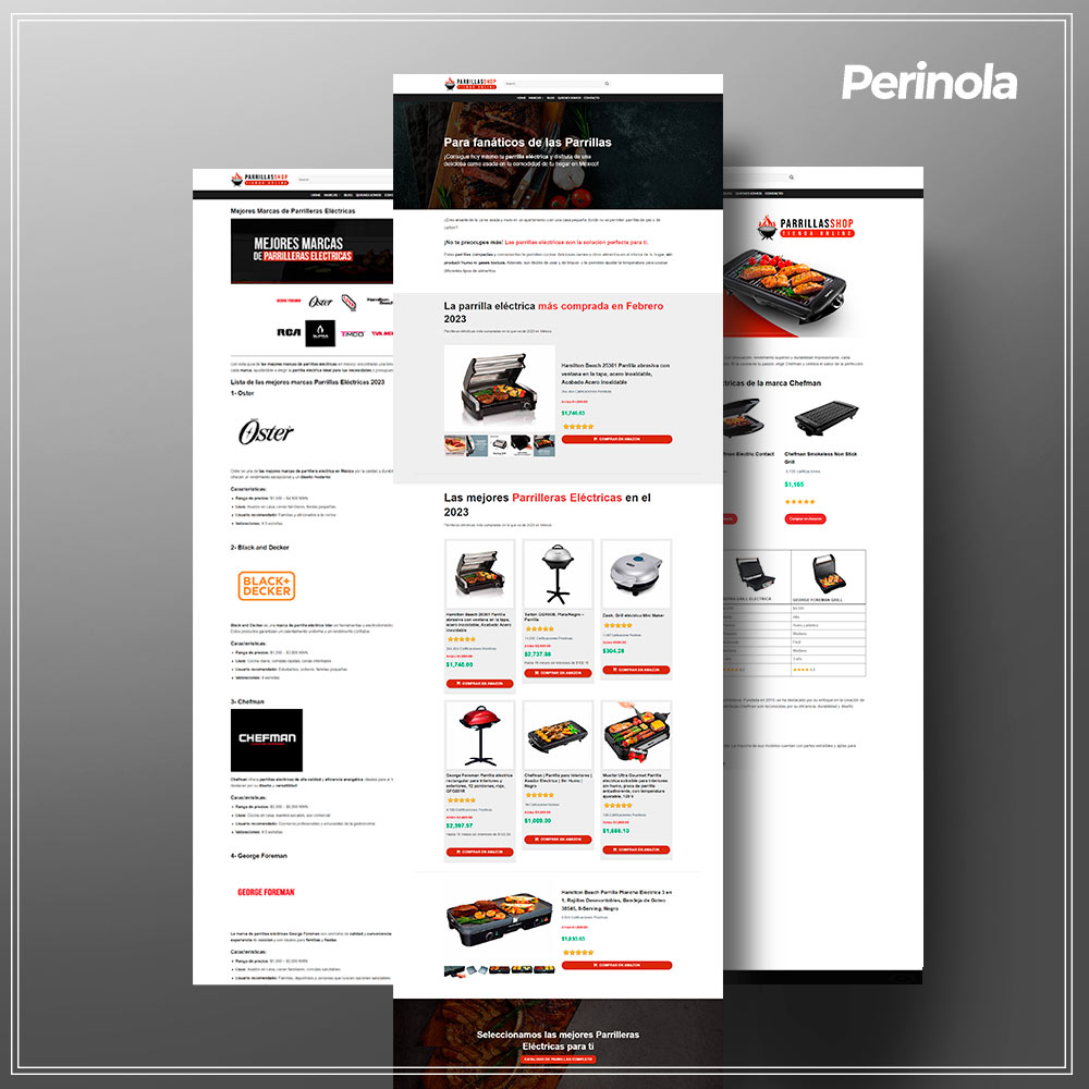 Diseño Página web para tienda online de parrillas electricas en méxico
