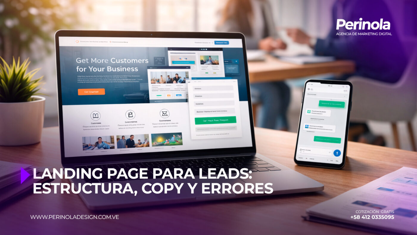 Landing page para leads: estructura, copy y errores que matan conversiones