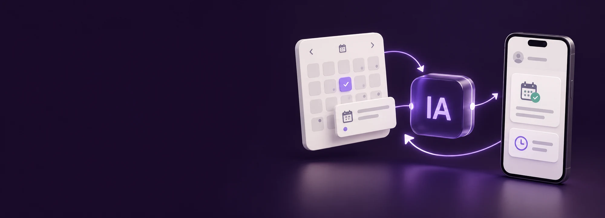 Visualización conceptual de automatización de citas y confirmaciones con IA