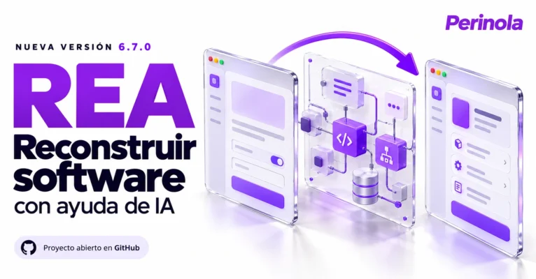 Ilustración conceptual de REA: aplicación, lógica interna y función reconstruida con ayuda de IA.