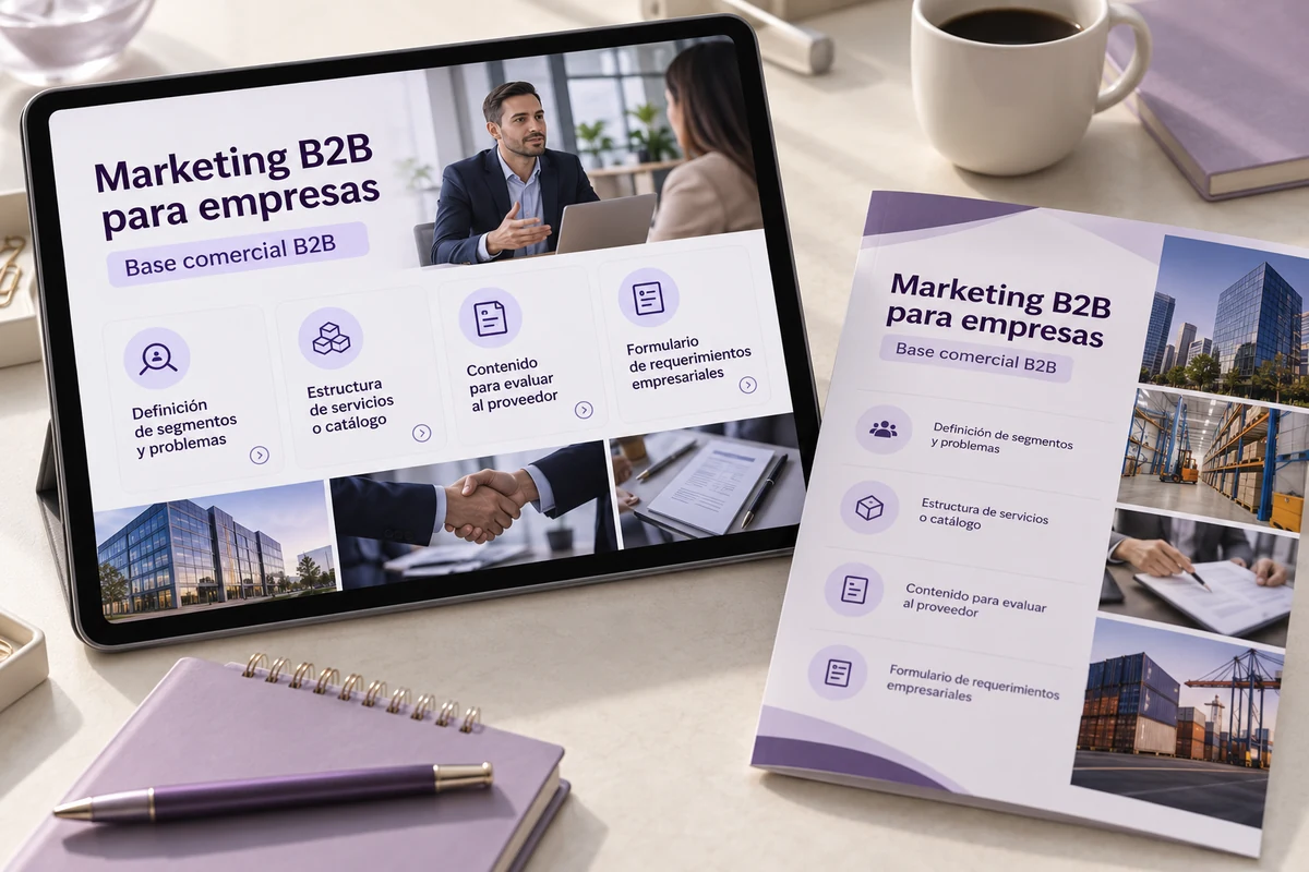 Mockup conceptual de base comercial b2b para marketing b2b para empresas