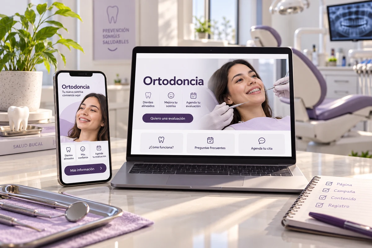 Mockup conceptual de captación por tratamiento para marketing digital para clínicas dentales