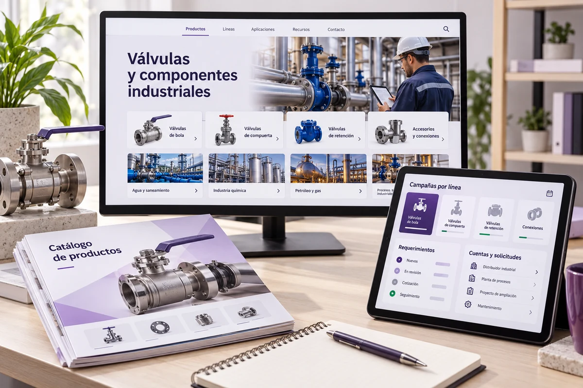 Mockup conceptual de distribución conectada para marketing para importadoras y distribuidoras